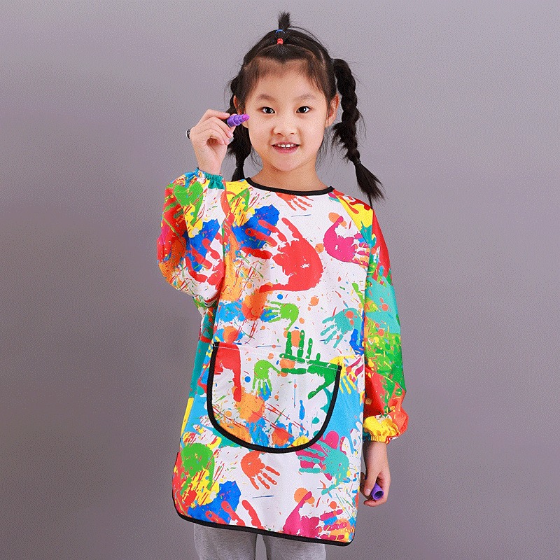 Bib Long Sleeve - Grembiule Impermeabile per Bambini con Maniche
