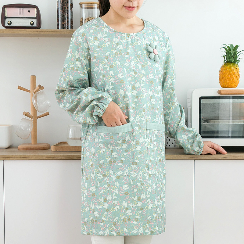 Bib Long Sleeve - Grembiule da donna in cotone a