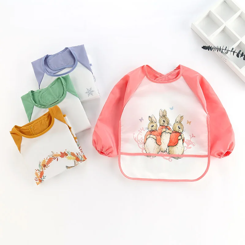 Bib Long Sleeve - Bavaglino Morbido Impermeabile per Bambini, Maniche