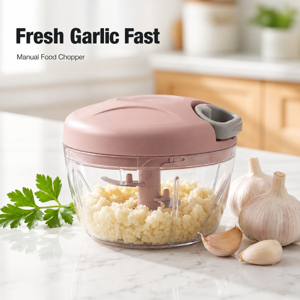 Baby Kitchen Food - Tritatutto Manuale a Corda per Aglio,